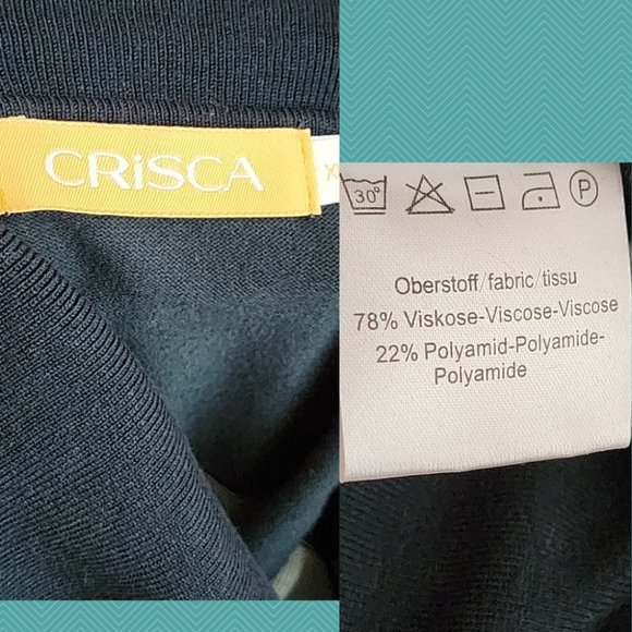 Crisca Forest Green Striped Knit Cowl Neck Sweater - Picture 5 of 5